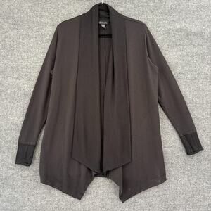 𝅺Athleta Open Front Cardigan Womens Small Black Shawl Collar Pockets Cozy Wrap